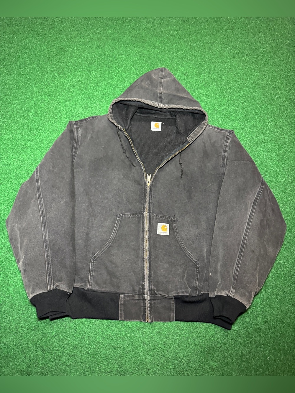 Carhartt Vintage Black XXL Jacket Quick Duck 90s Work Wear Faded Boxy 31x29